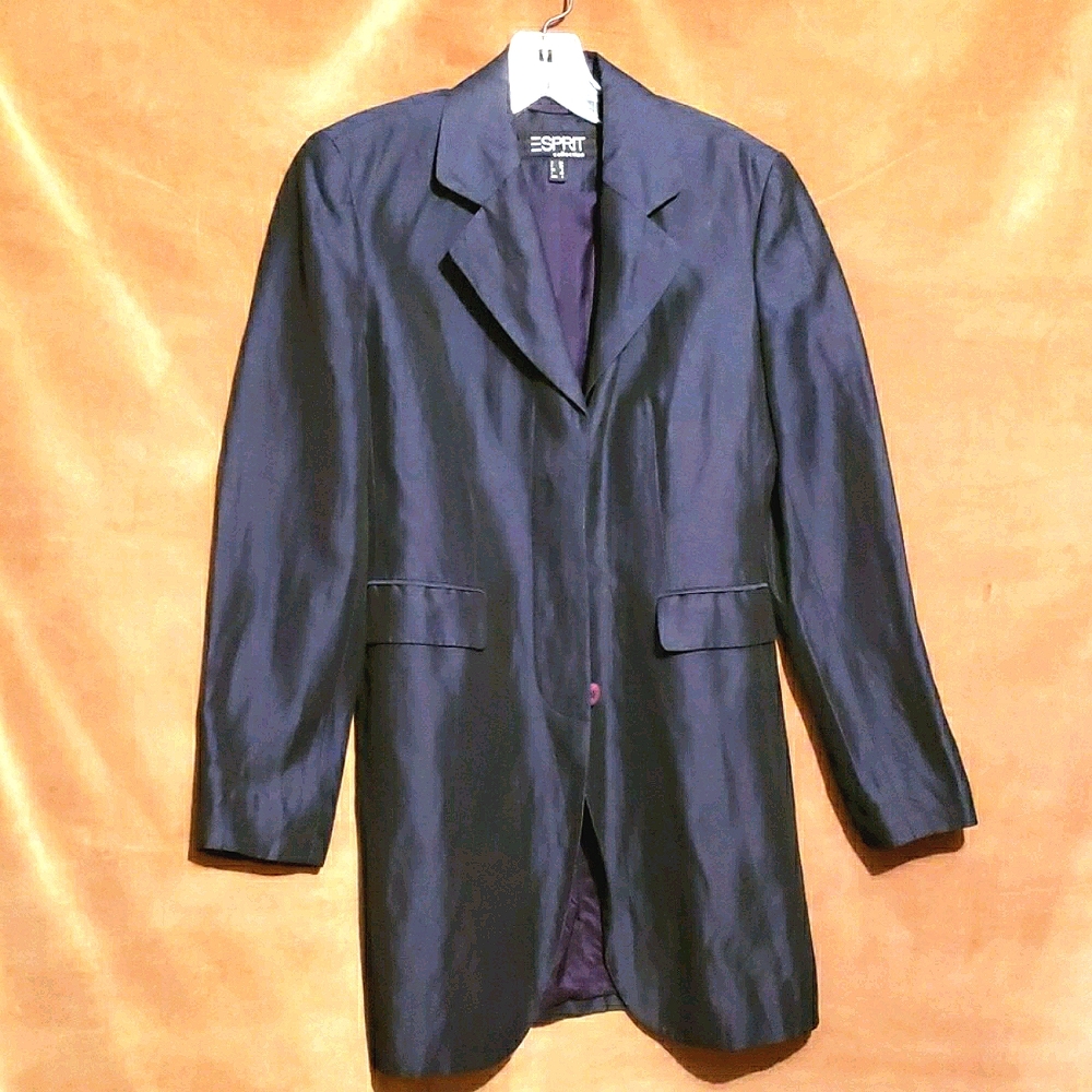ESPRIT collection Navy Long-waisted Jacket SZ 4